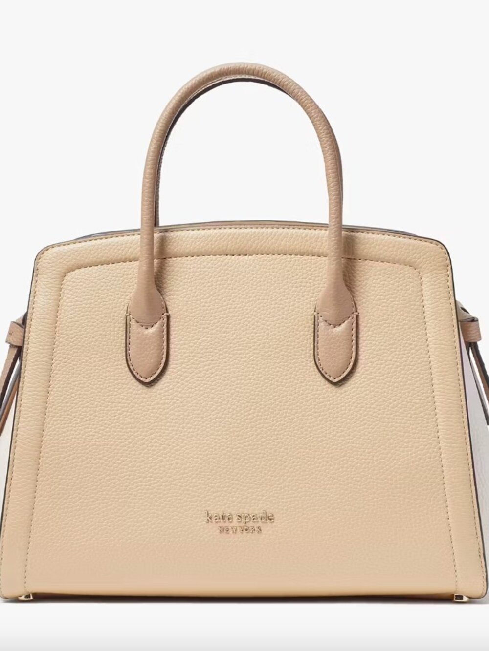 Kate Spade New York Knott Colorblocked Medium Satchel in Pebbled Leather Handbag